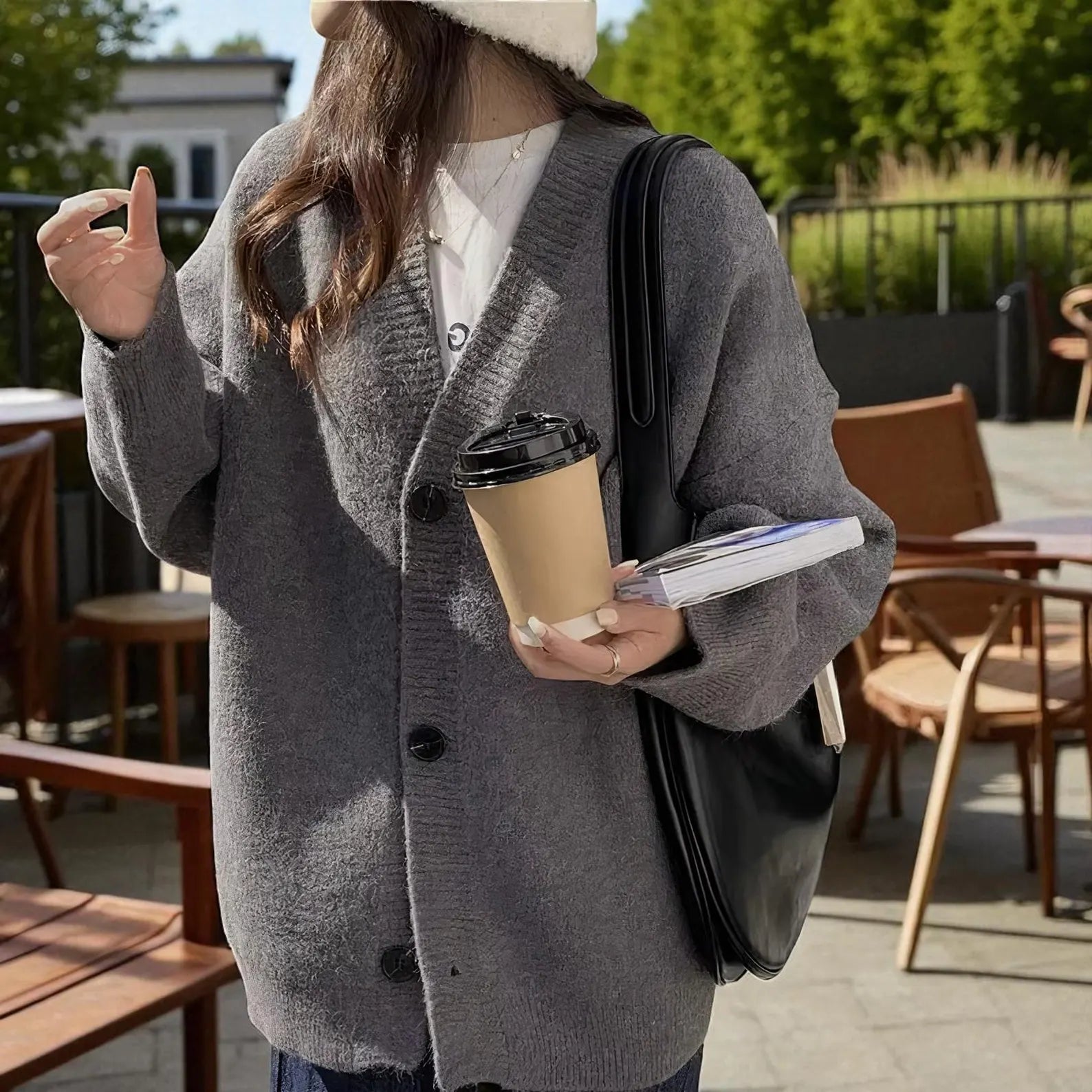 Carol - Vintage Strickjacke mit Knöpfen