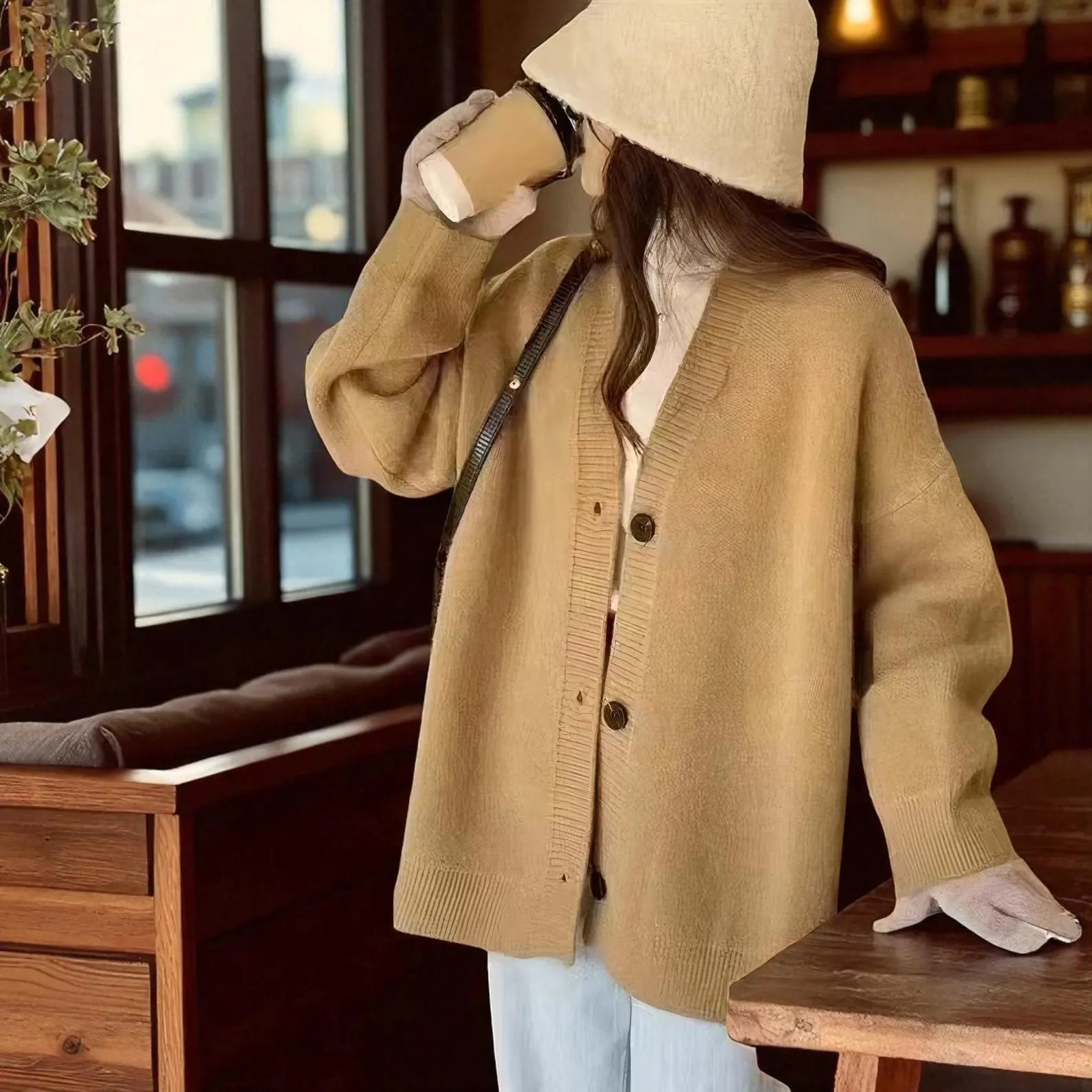 Carol - Vintage Strickjacke mit Knöpfen